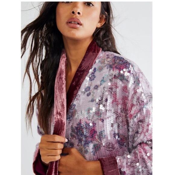 New Free People Kealey Kimono/Size M with tag - Picture 5 of 9